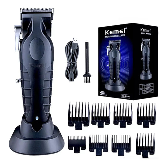 KEMEI Kit Profissional  Barbeiro Com 3 Maquinas - Cabelo - Acabamento - Shaver