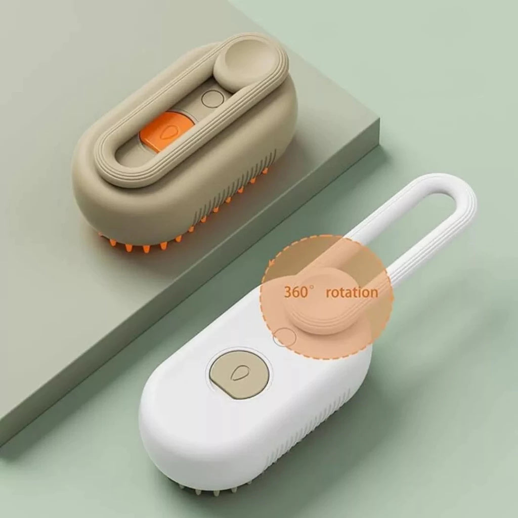 Escova Massageadora e Removedora de pelos vaporizada para Pets