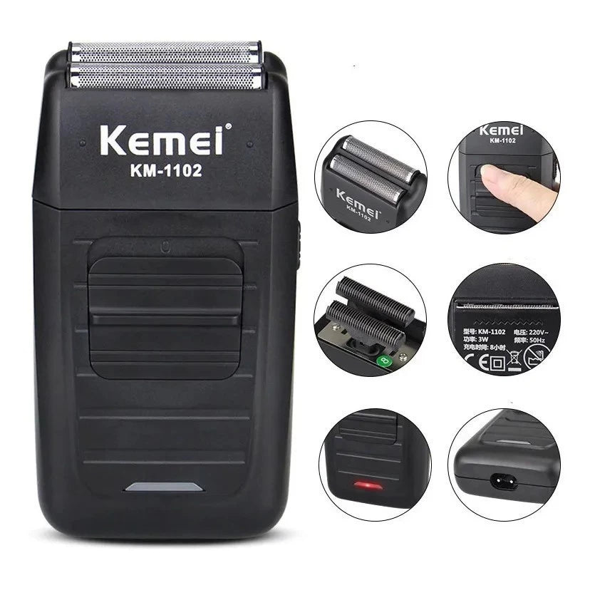 KEMEI Kit Profissional  Barbeiro Com 3 Maquinas - Cabelo - Acabamento - Shaver