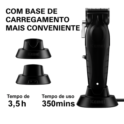 KEMEI Kit Profissional  Barbeiro Com 3 Maquinas - Cabelo - Acabamento - Shaver