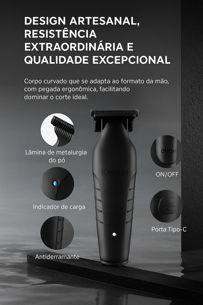 KEMEI Kit Profissional  Barbeiro Com 3 Maquinas - Cabelo - Acabamento - Shaver