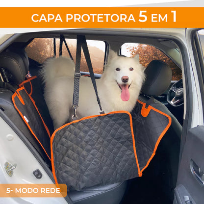 Capa Protetora Pet Impermeável 5 em 1 para Banco de Carro com Cinto de Segurança - Veiculo