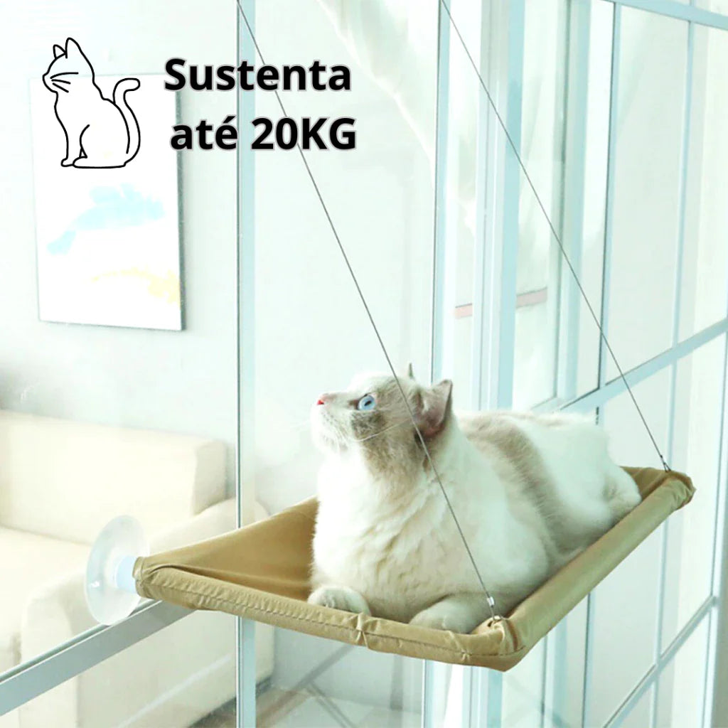 Suporte para Gato de Janela com Ventosas - Vista e Conforto para o Seu Gato! - Pet