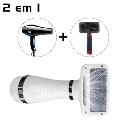 Escova Secadora Pet 2 em 1 – Seca e Remove Pelos