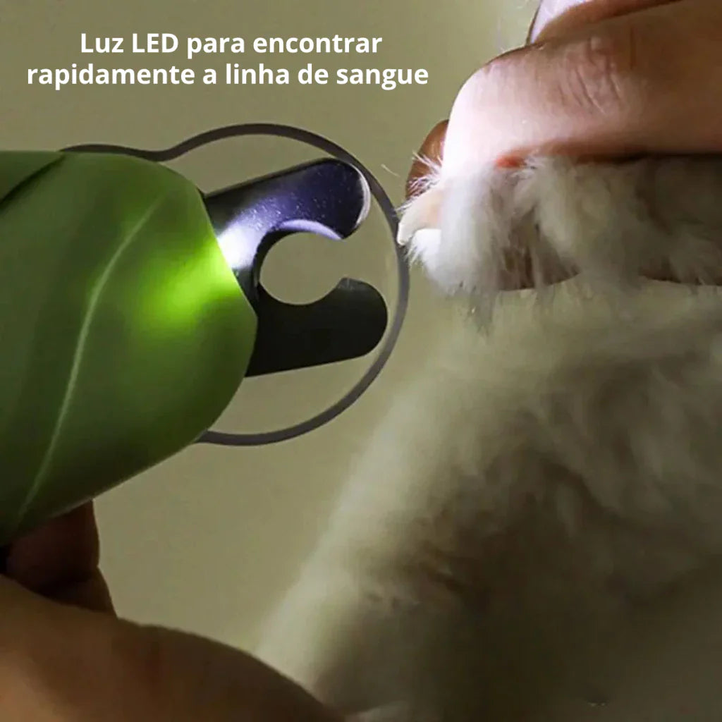 Kit Cortador de Unhas com Lixa para Cães e Gatos – Alicate com LED - Pet