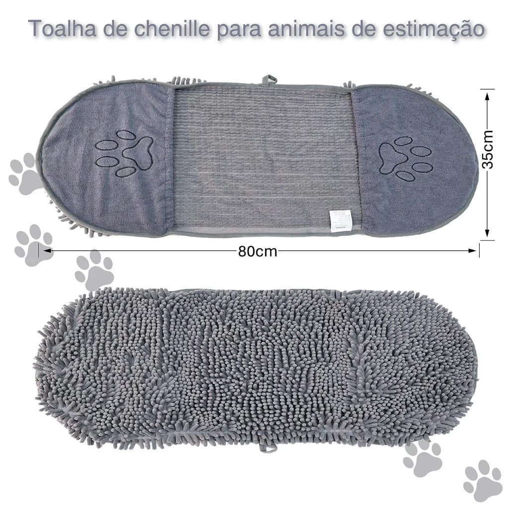 Kit 2 Toalhas para Cachorro – Secagem Rápida e Cuidados de Limpeza - Pet