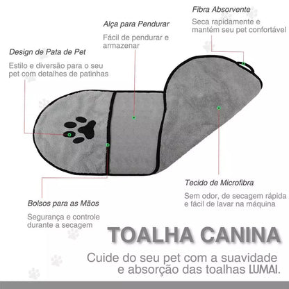 Kit 2 Toalhas para Cachorro – Secagem Rápida e Cuidados de Limpeza - Pet