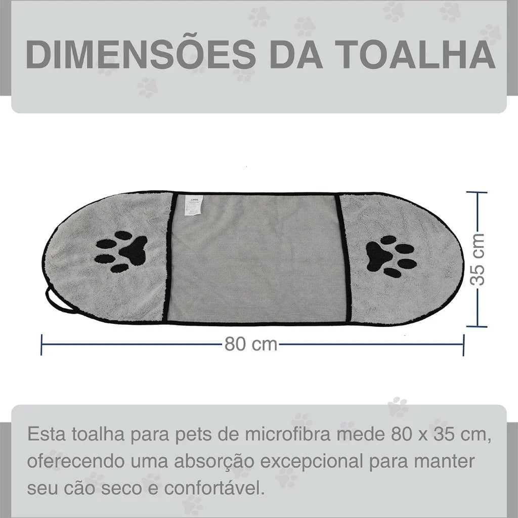 Kit 2 Toalhas para Cachorro – Secagem Rápida e Cuidados de Limpeza - Pet