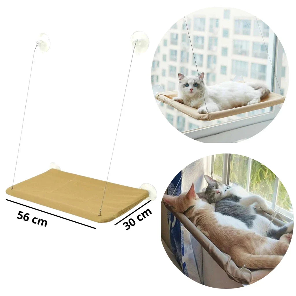 Suporte para Gato de Janela com Ventosas - Vista e Conforto para o Seu Gato! - Pet